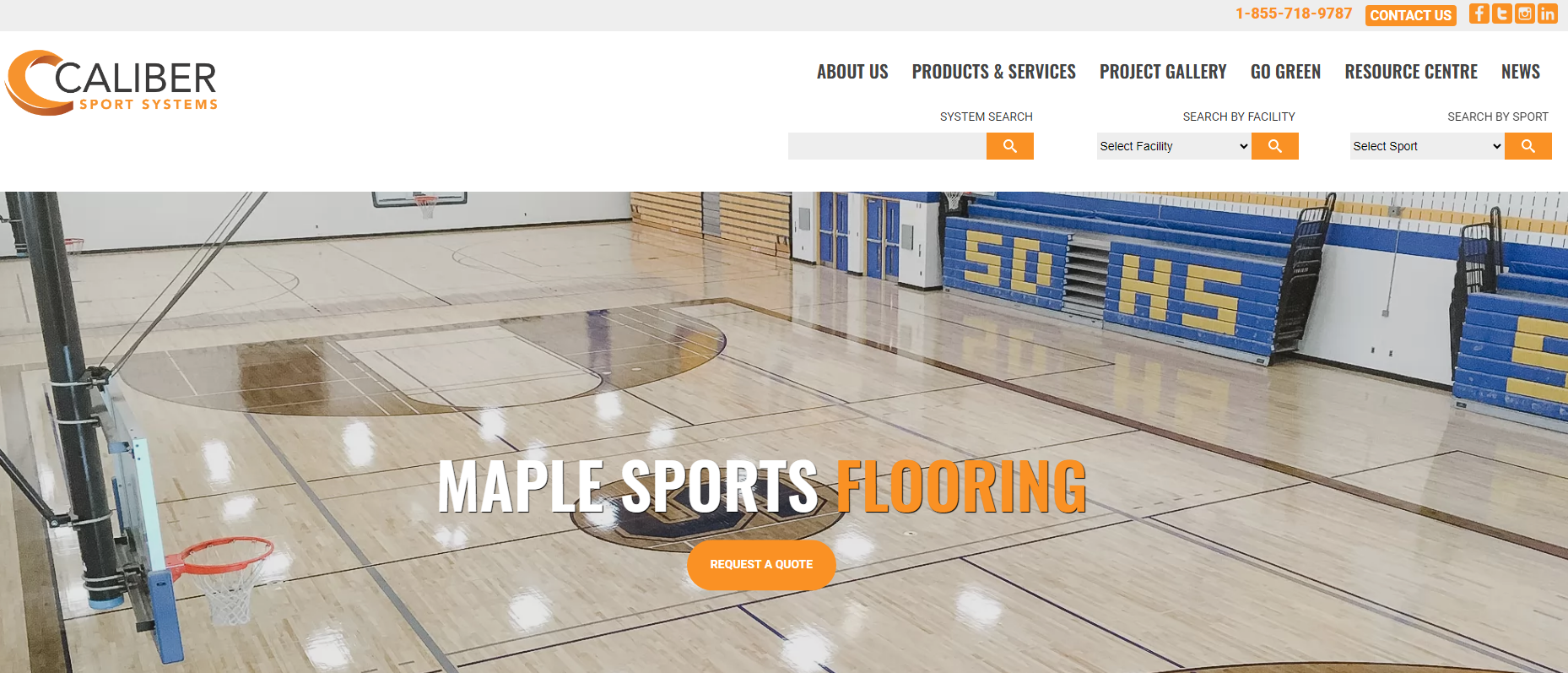 Caliber Sport Website Screenshot